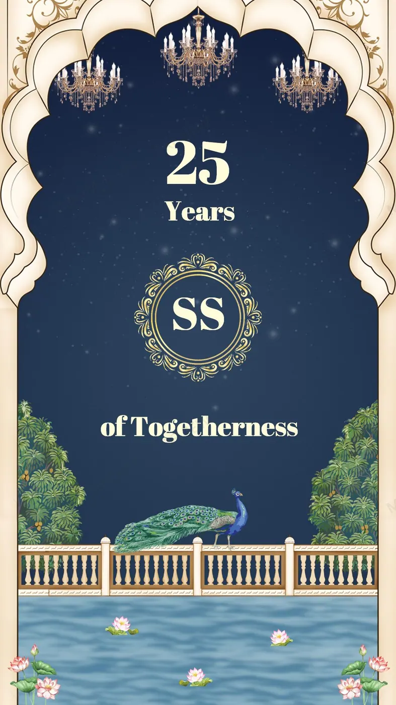 25th Caricature — Anniversary invitation design, Pan-Indian