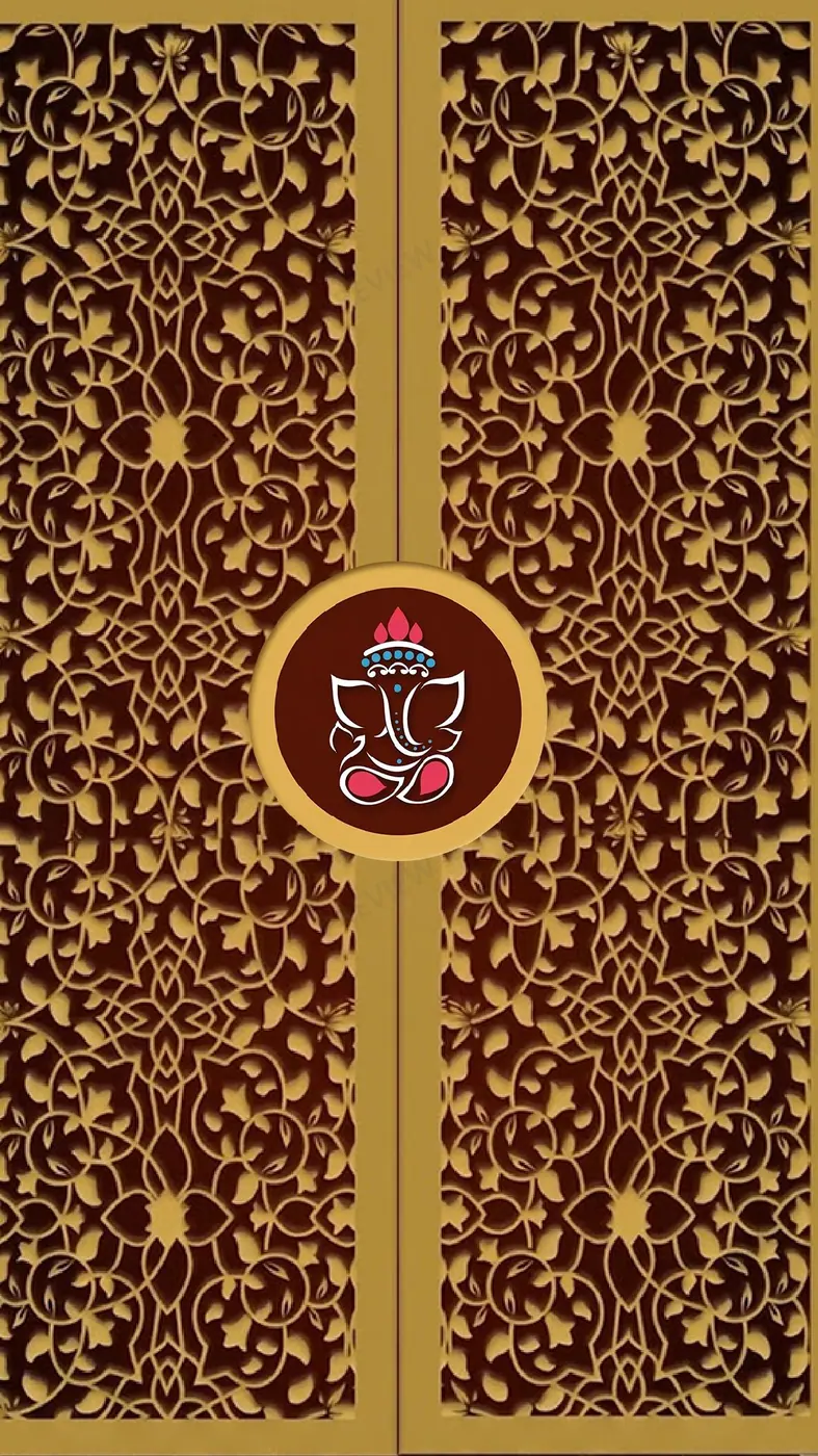 Maroon Jaali — Anniversary invitation design, Pan-Indian