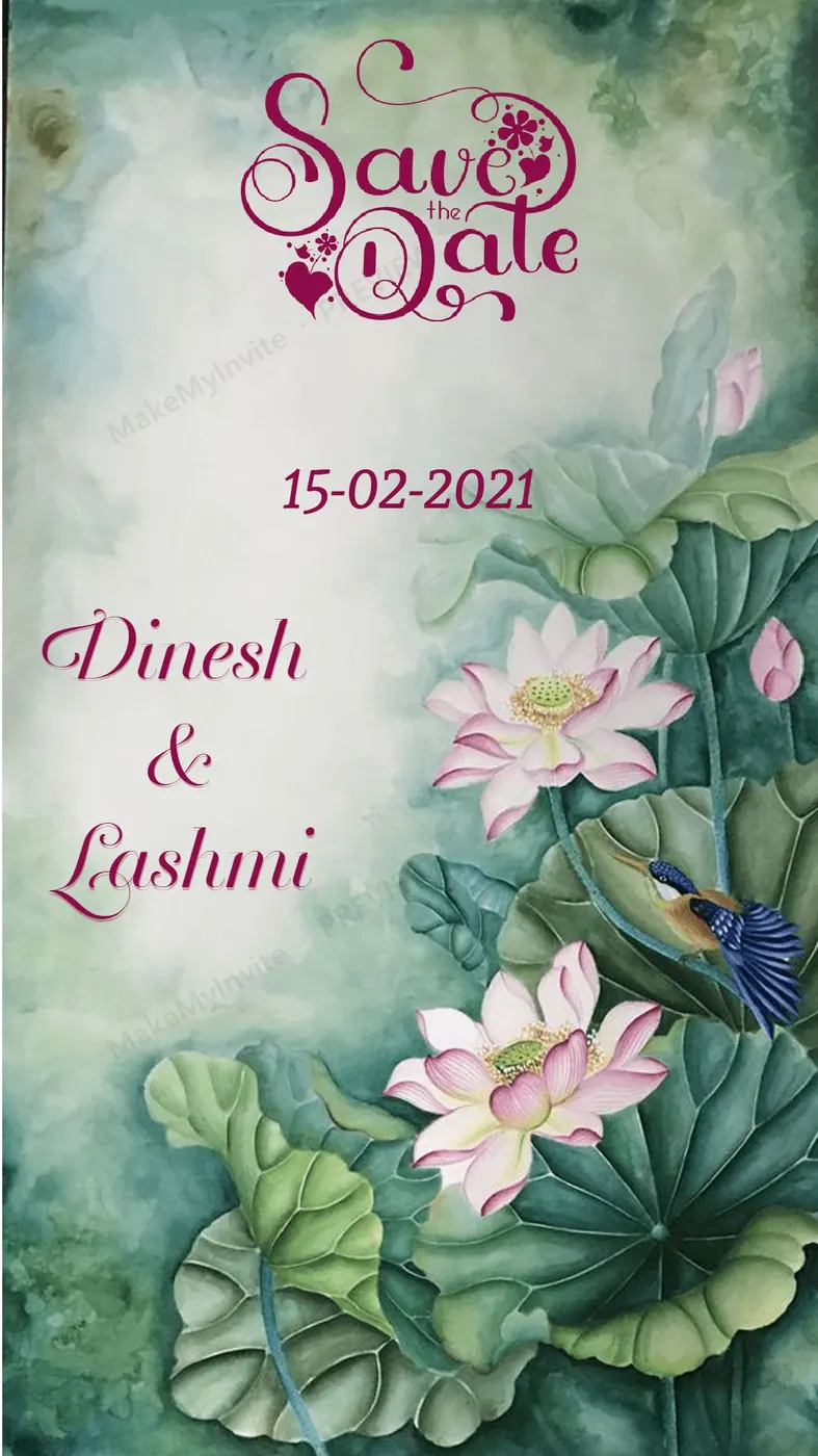 Artistic Save Date Bird — Save the date invitation design, Pan-Indian
