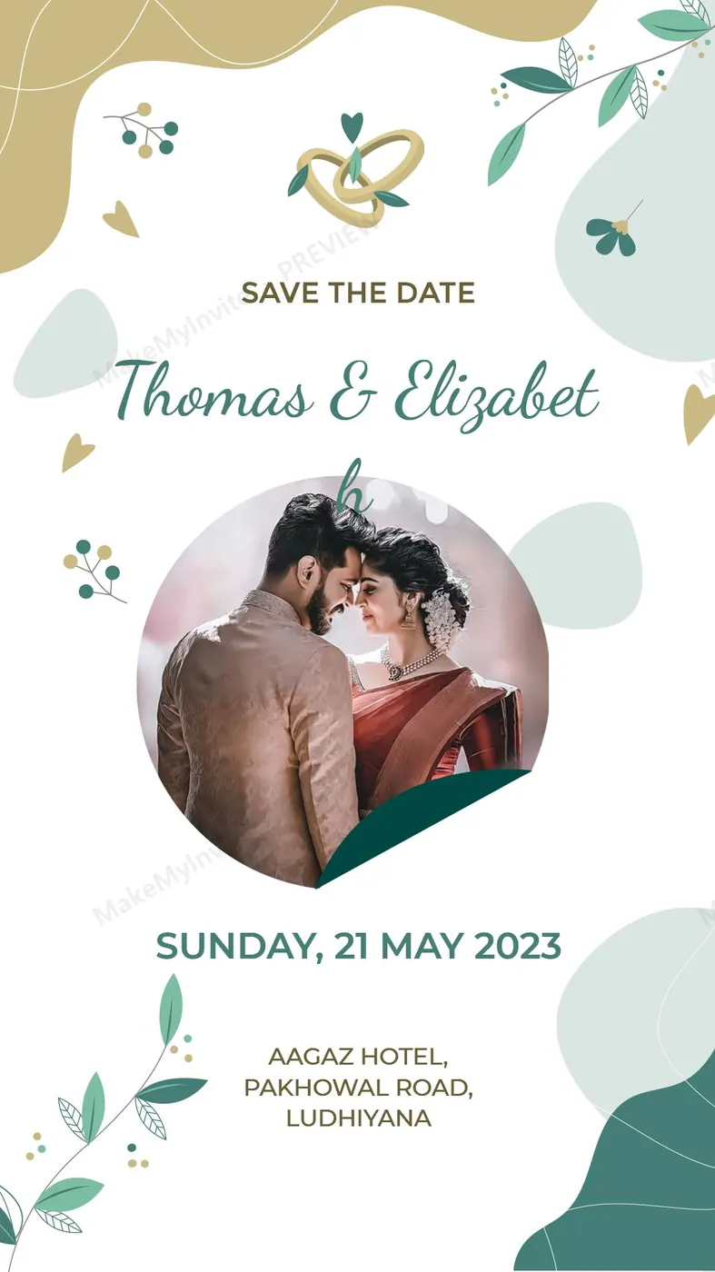 Beautiful Story — Save the date invitation design, Pan-Indian