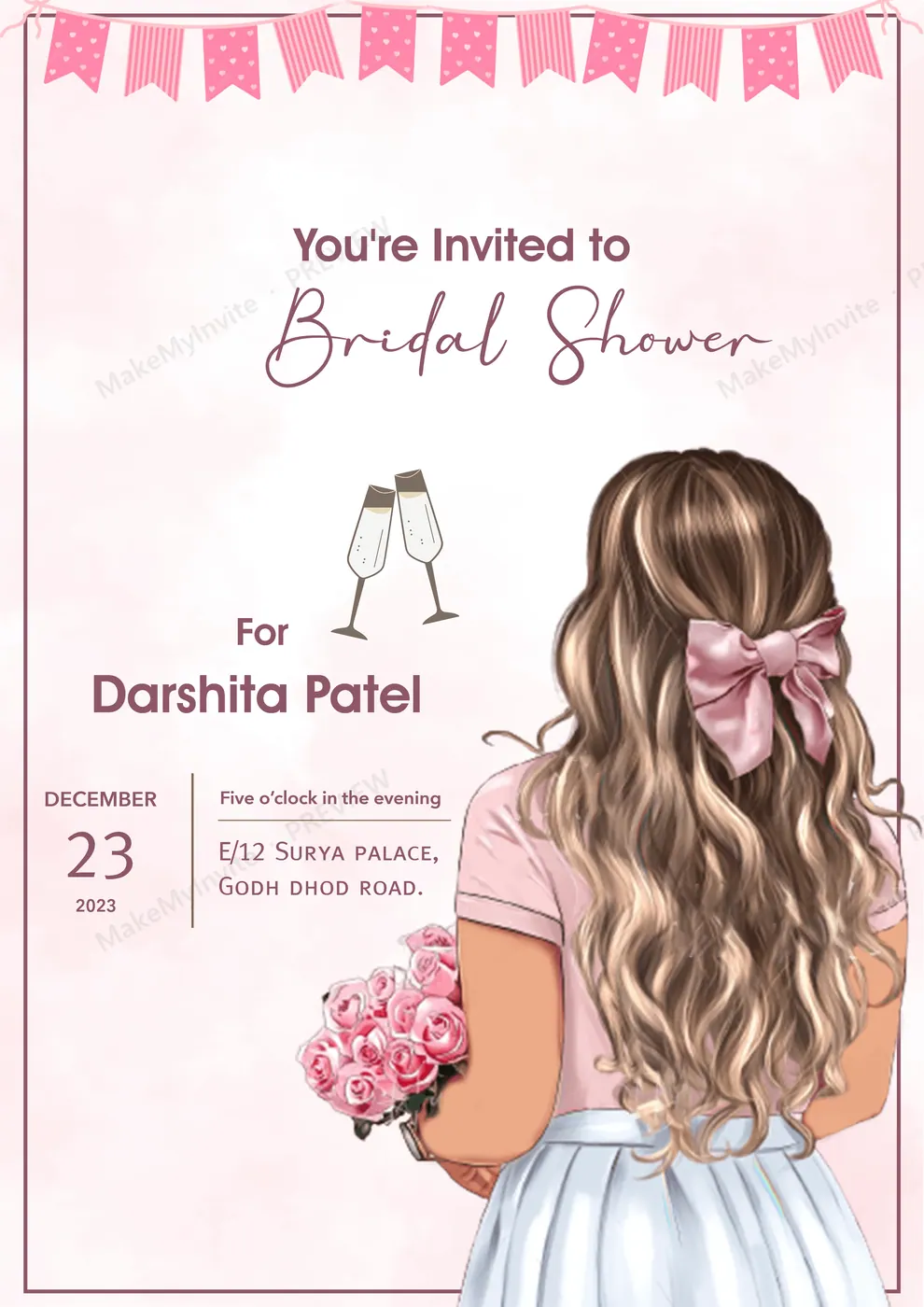 Bridal Shower A4 — Bridal shower invitation design, Pan-Indian