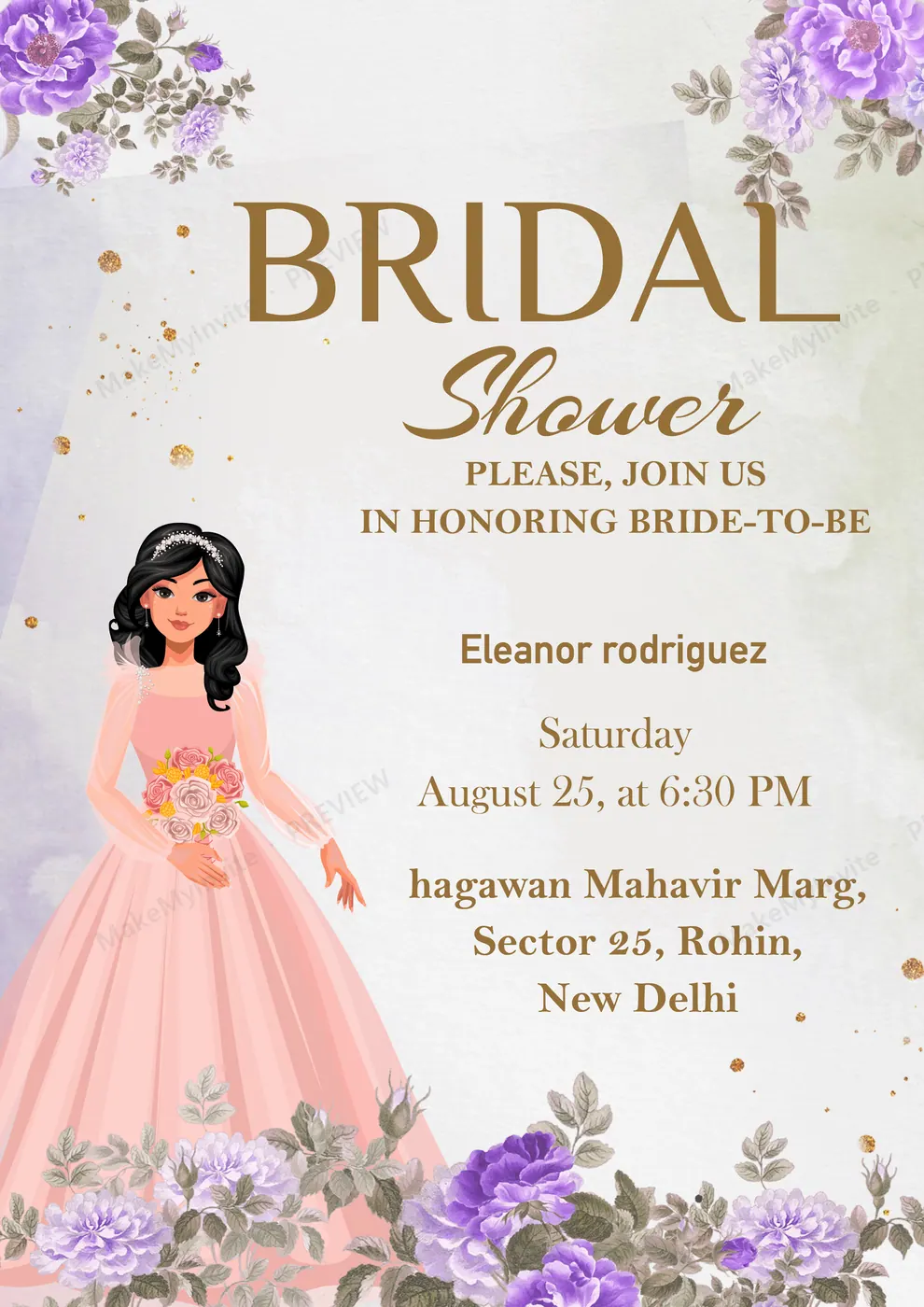 Bridal Shower Party — Bridal shower invitation design, Pan-Indian