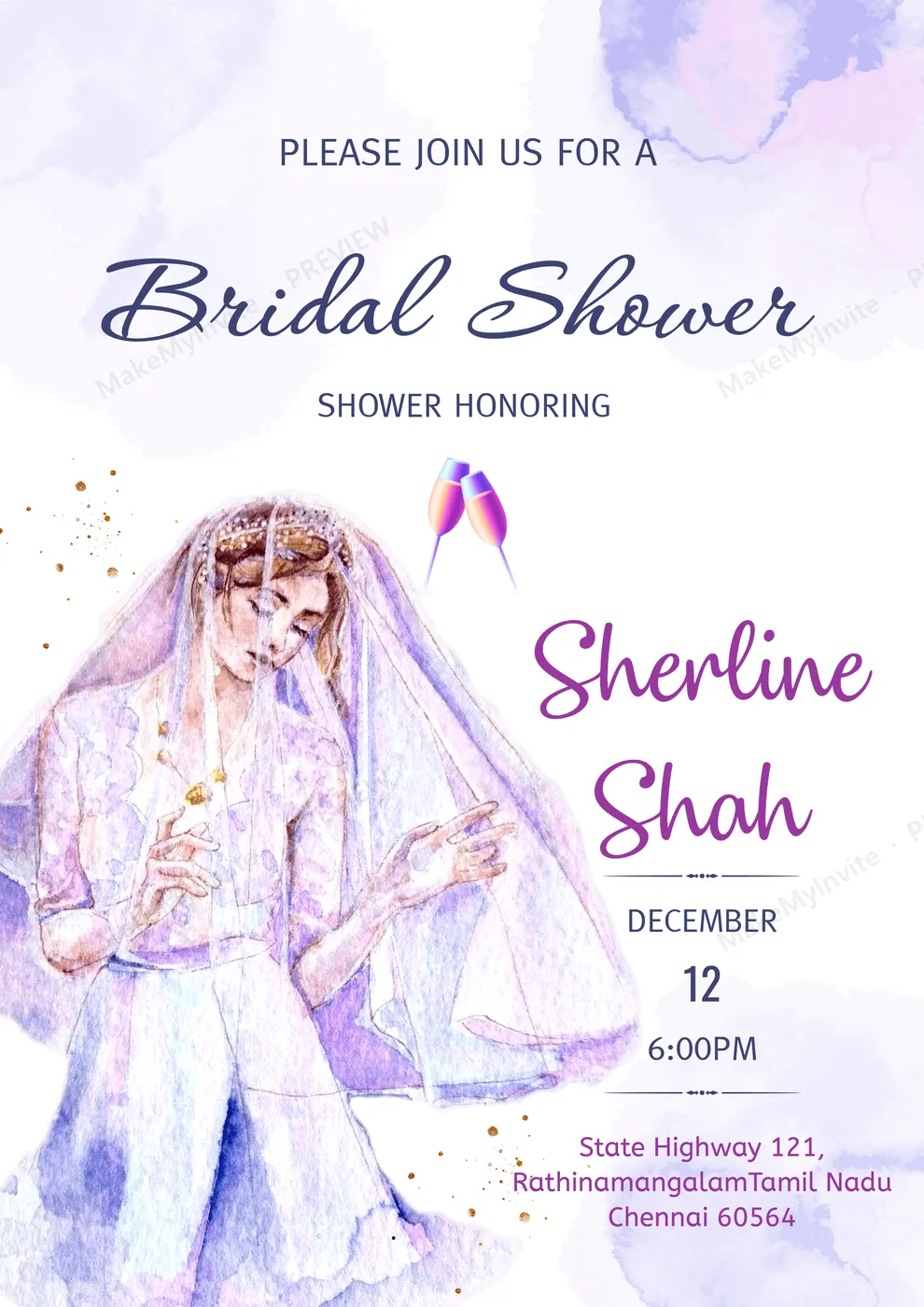 Bride To Be Bridal — Bridal shower invitation design, Pan-Indian