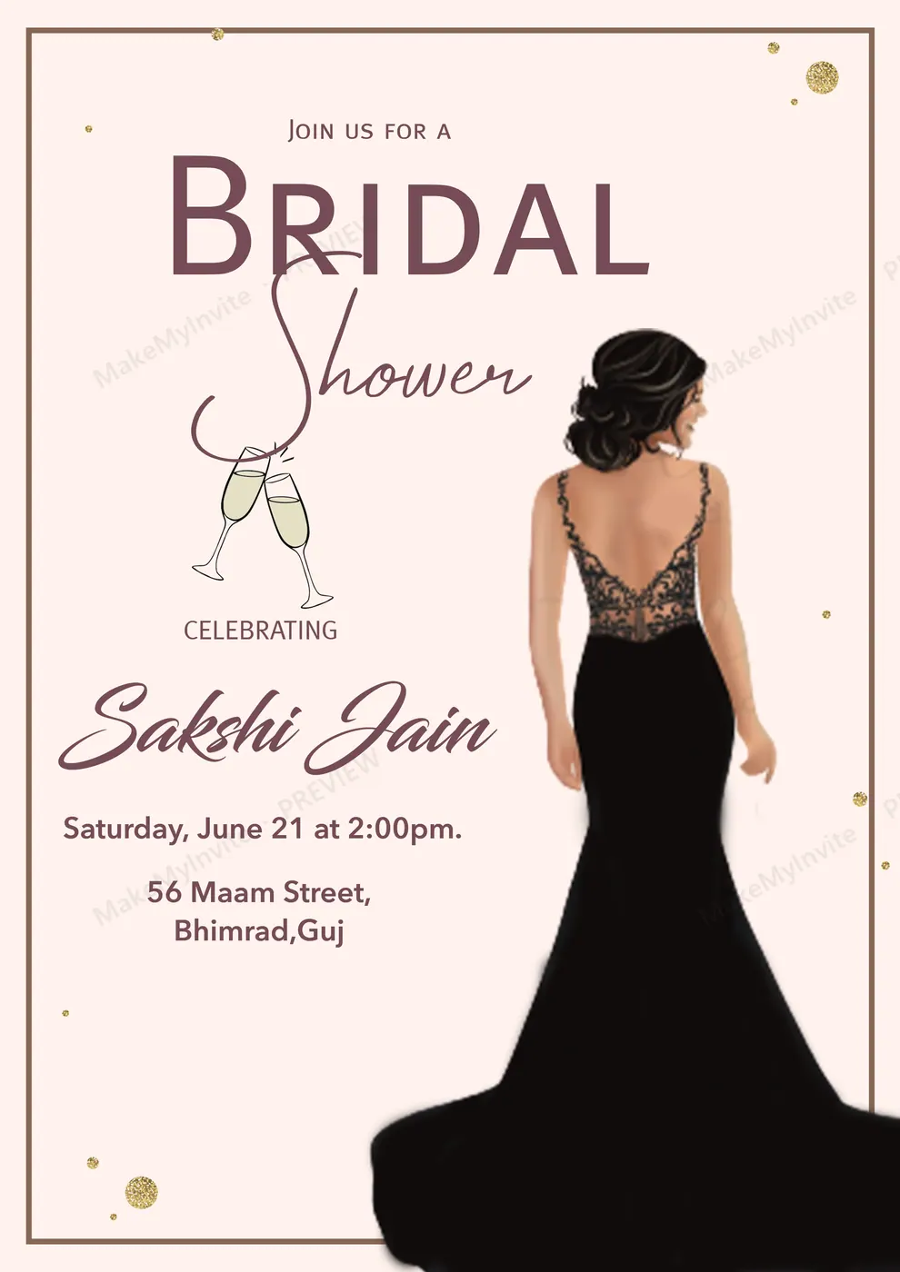 Bride To Be Bridal III — Bridal shower invitation design, Pan-Indian