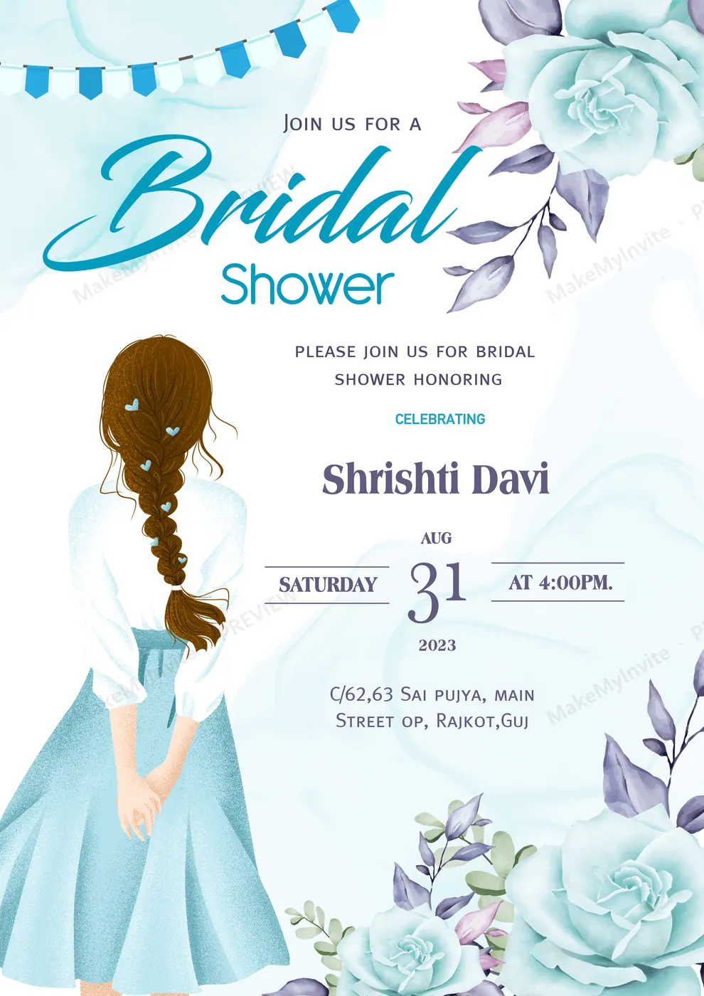 Bride To Be Digital — Bridal shower invitation design, Pan-Indian