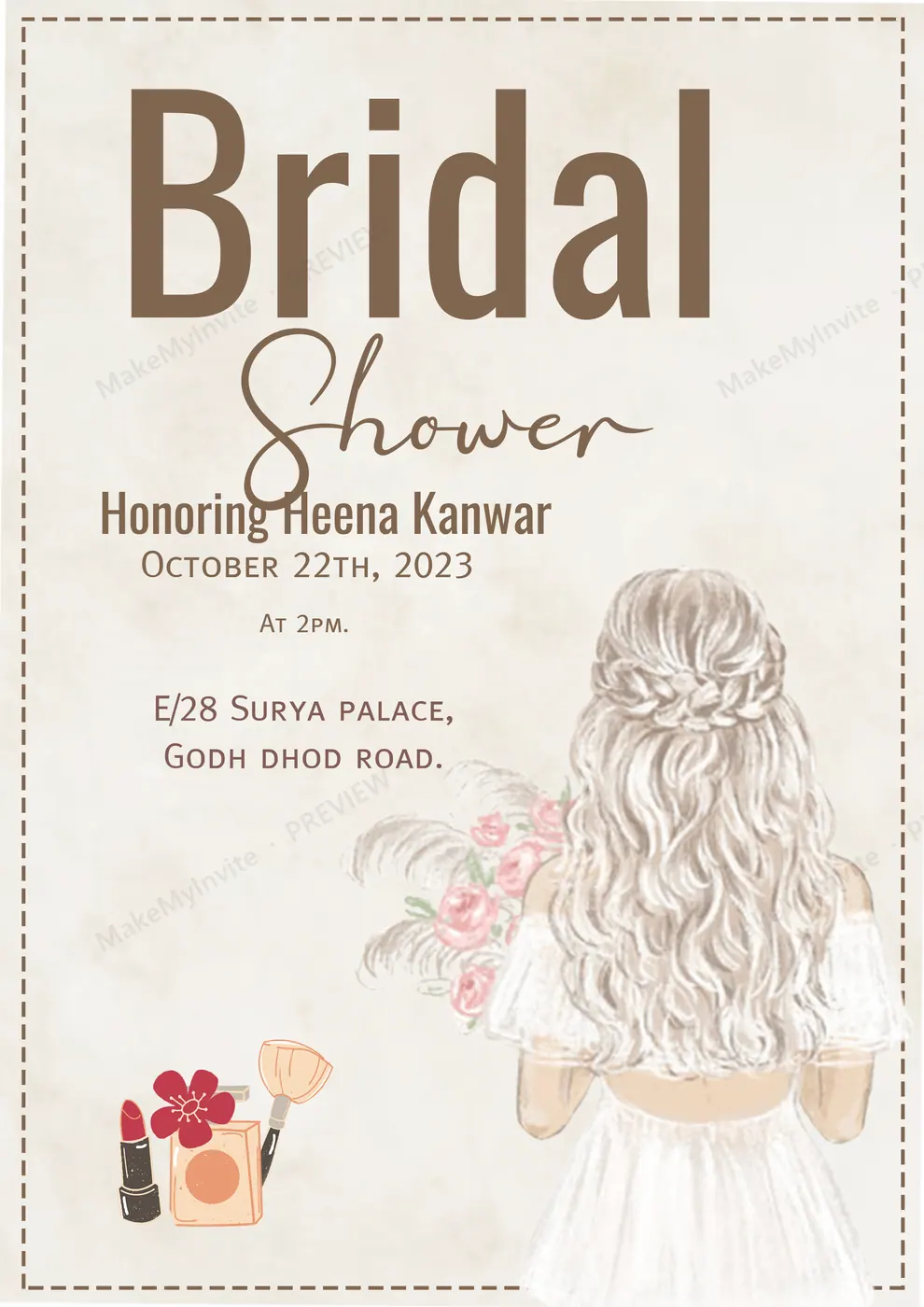 Bride To Be Digital II — Bridal shower invitation design, Pan-Indian