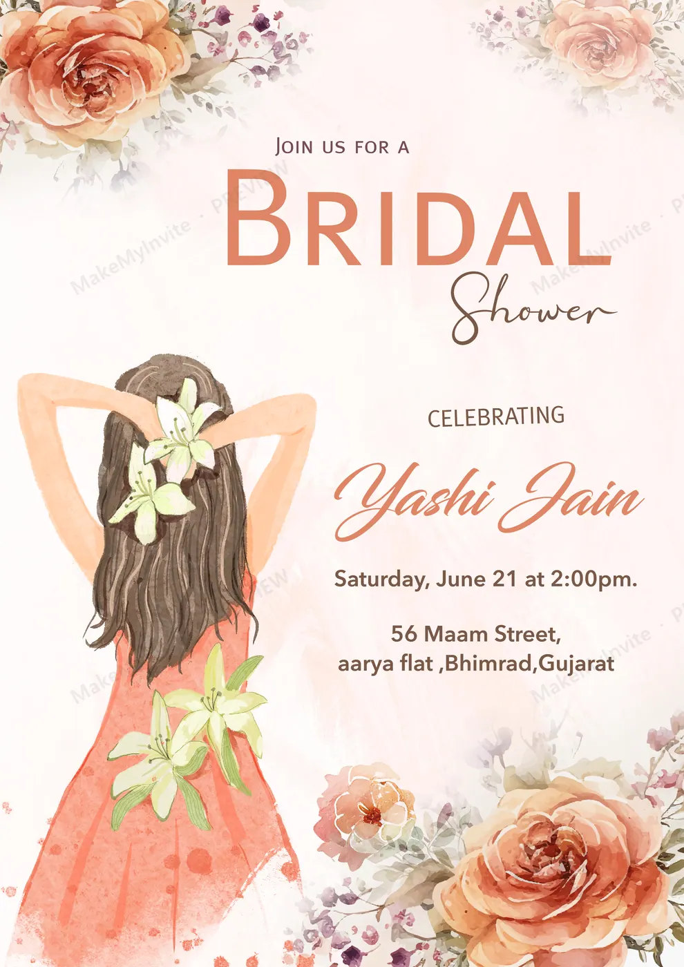 Bride To Be Elegant — Bridal shower invitation design, Pan-Indian