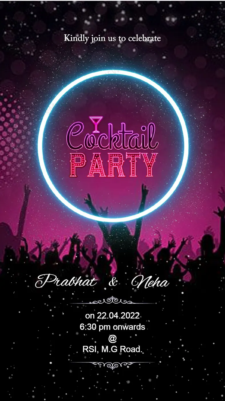 Cocktail Party — Party invitation design, Pan-Indian
