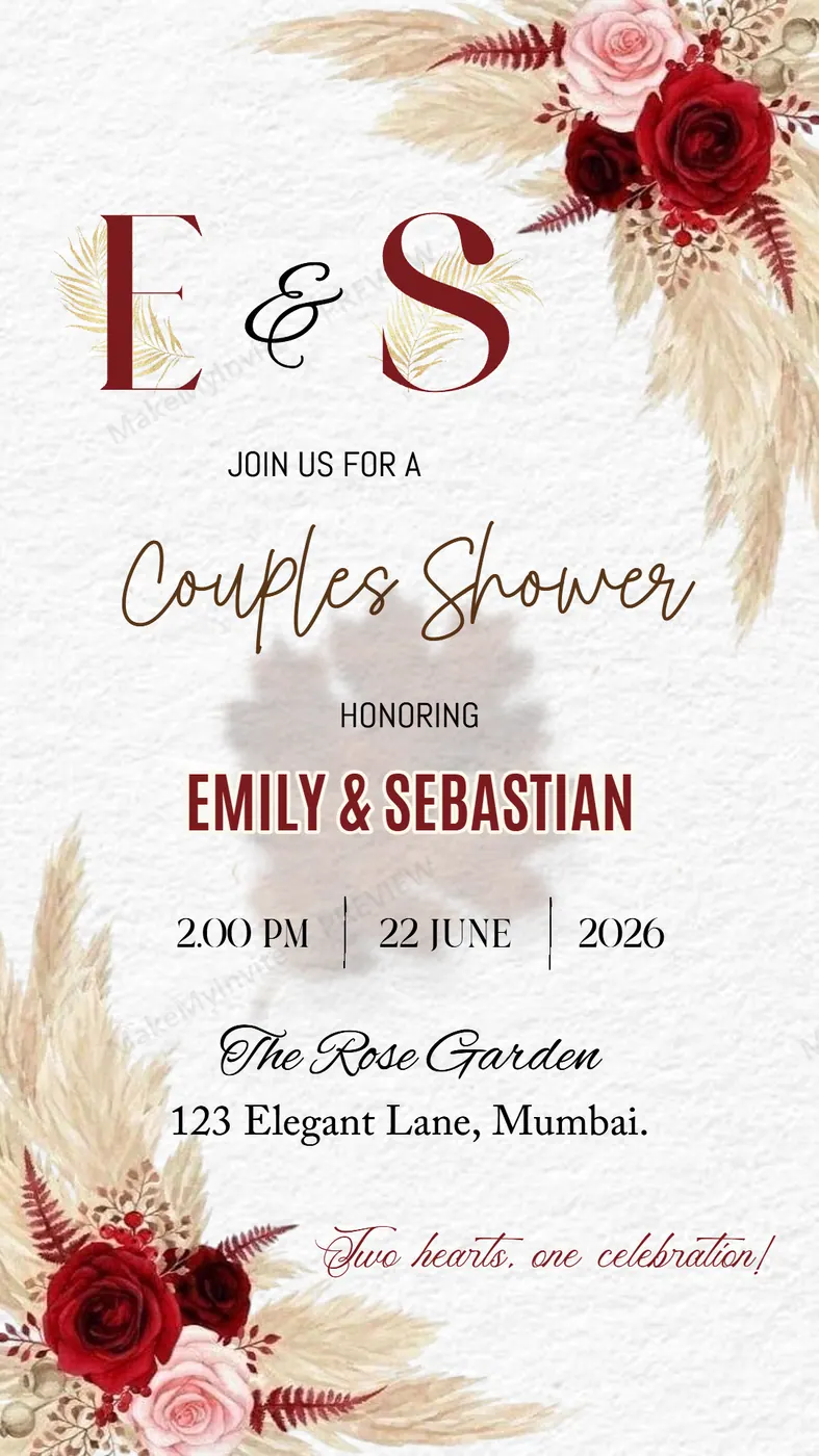 Couples Shower — Bridal shower invitation design, Pan-Indian