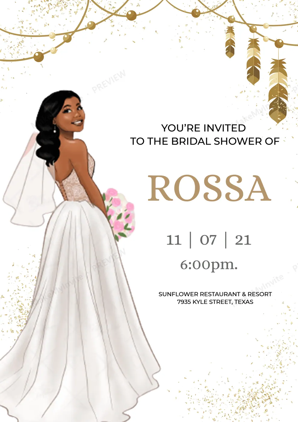 Digital Bridal Shower A4 II — Bridal shower invitation design, Pan-Indian