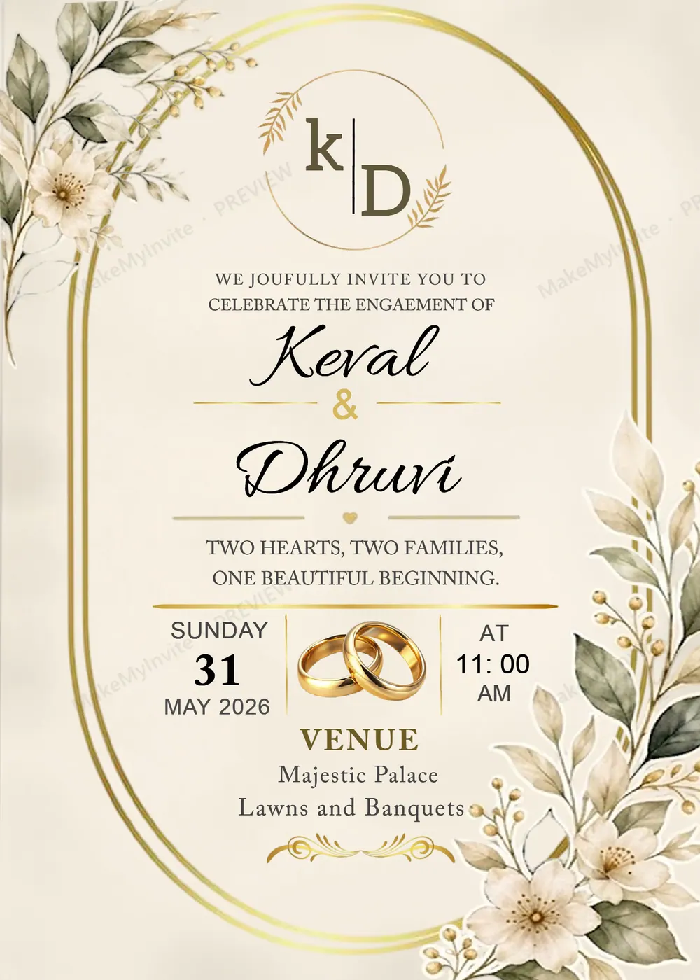 Engagement English — Engagement invitation design, Pan-Indian