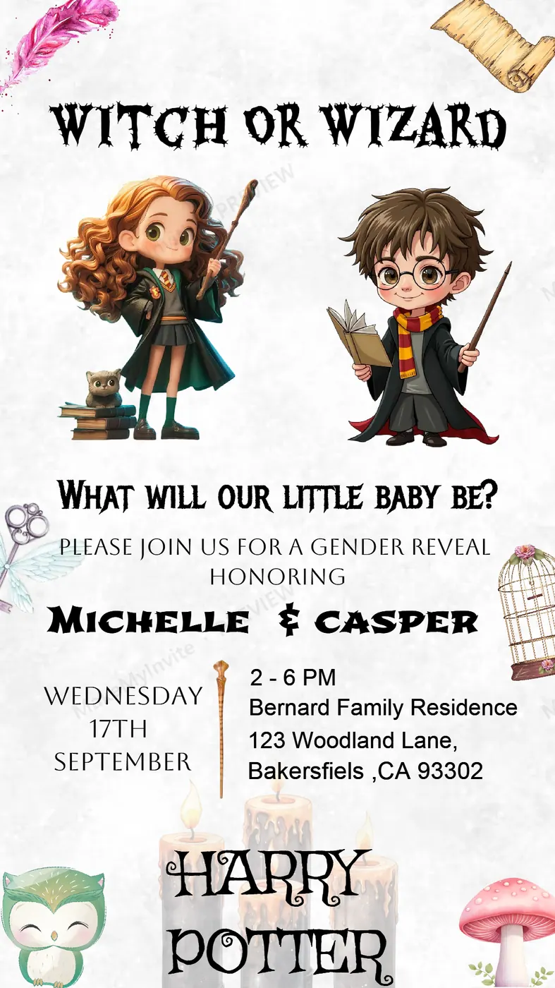 Gender Reveal II — Gender reveal invitation design, Pan-Indian