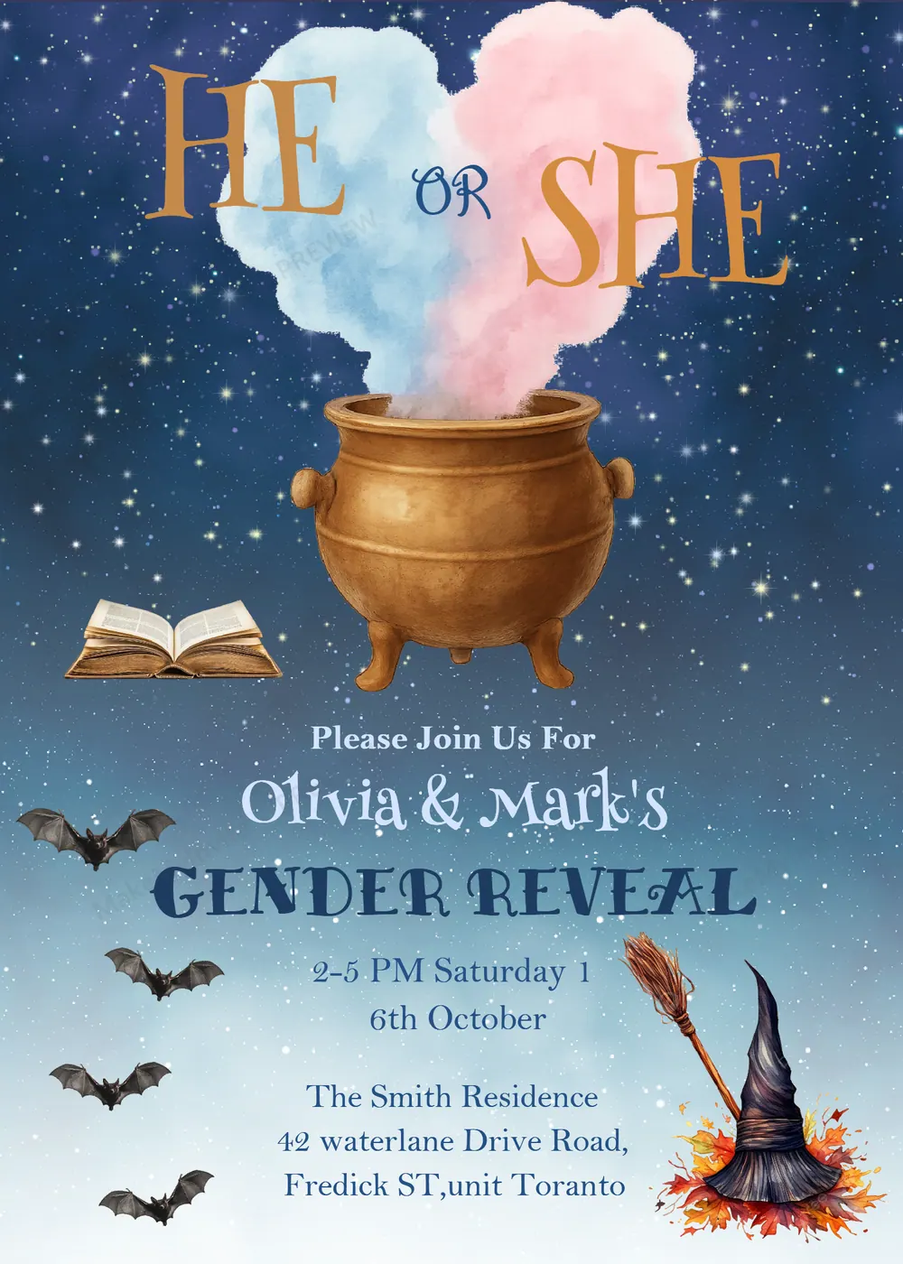 Gender Reveal — Gender reveal invitation design, Pan-Indian