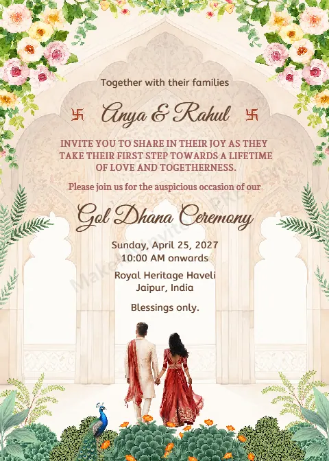 Gol Dhana — Engagement invitation design, Pan-Indian