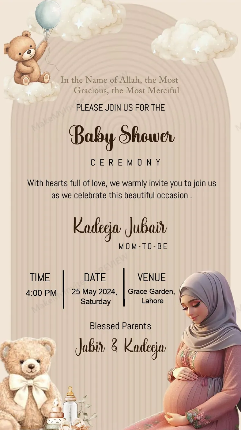 Islamic Baby Shower 2 — Baby shower invitation design, Muslim