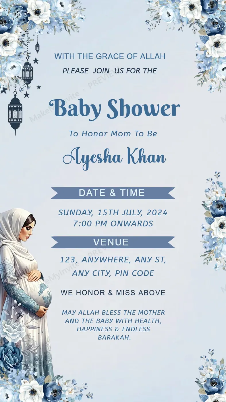 Islamic Baby Shower — Baby shower invitation design, Muslim