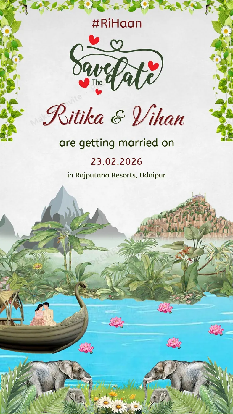 Jungle Save Date — Save the date invitation design, Pan-Indian