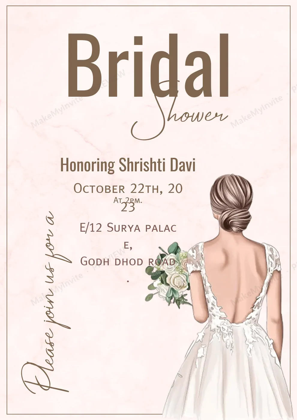 Simple Bride To Be — Bridal shower invitation design, Pan-Indian