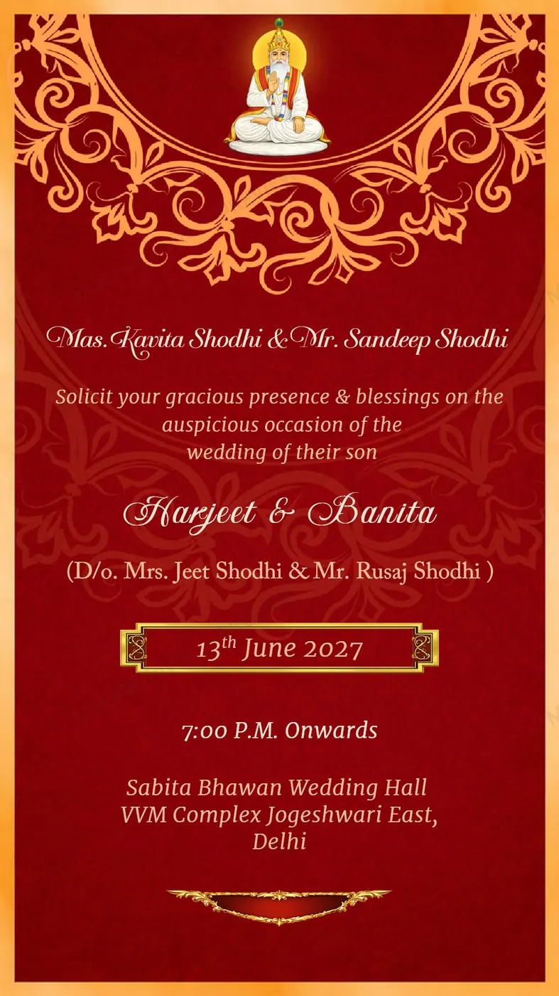 Sindhi Hindu Sindhi — Wedding invitation design, Sindhi