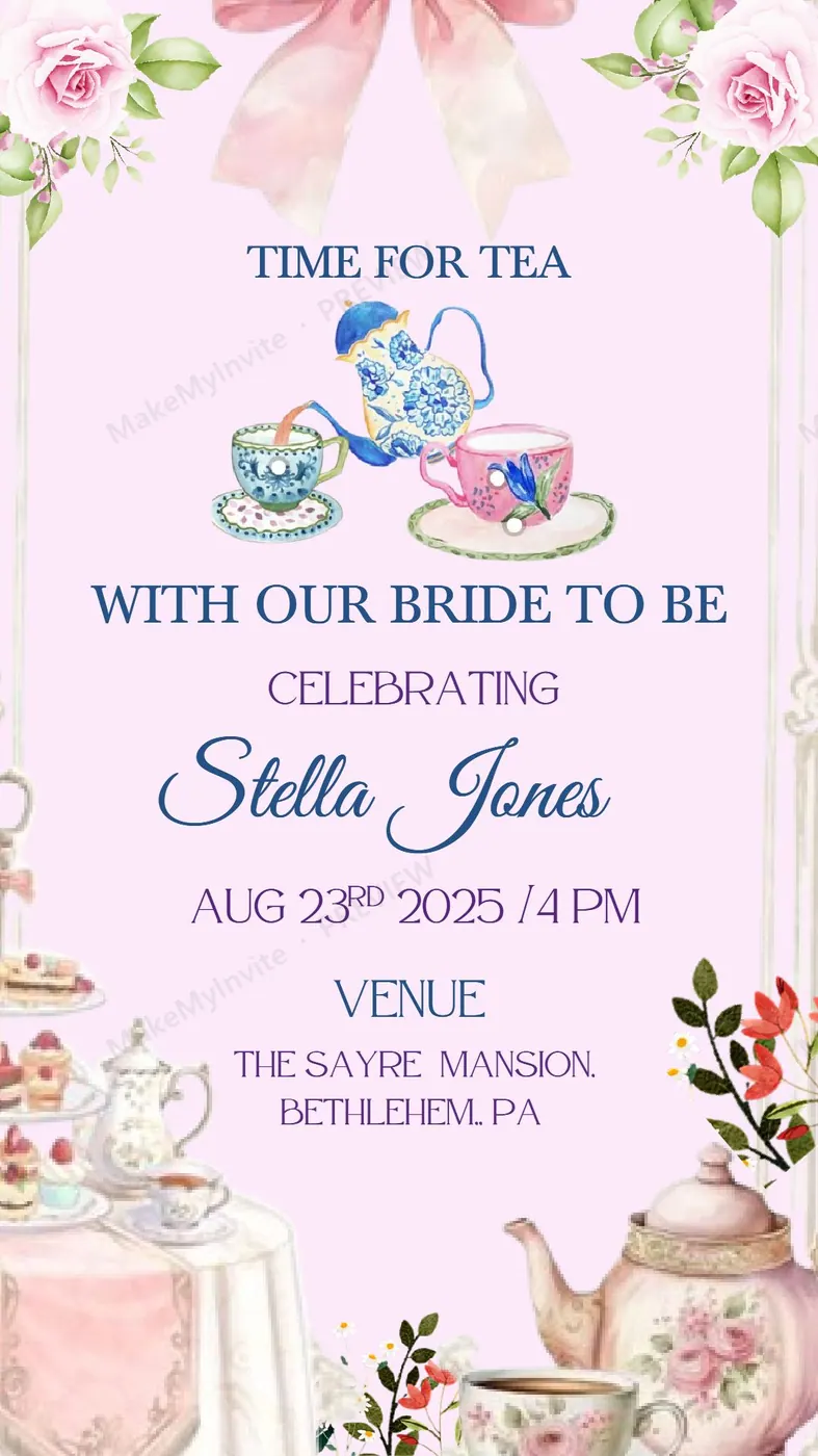 Tea Party II — Party invitation design, Pan-Indian