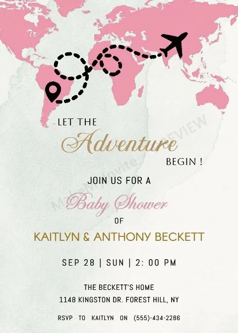 TRAVELING BABY SHOWER 2 — Baby shower invitation design, Pan-Indian
