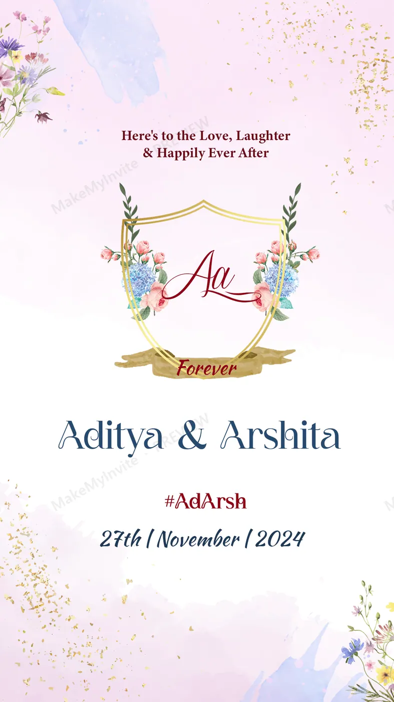 Forever Crest — Wedding invitation design, Pan-Indian
