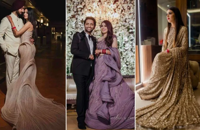 A collage of two people in a dress

Description automatically generated